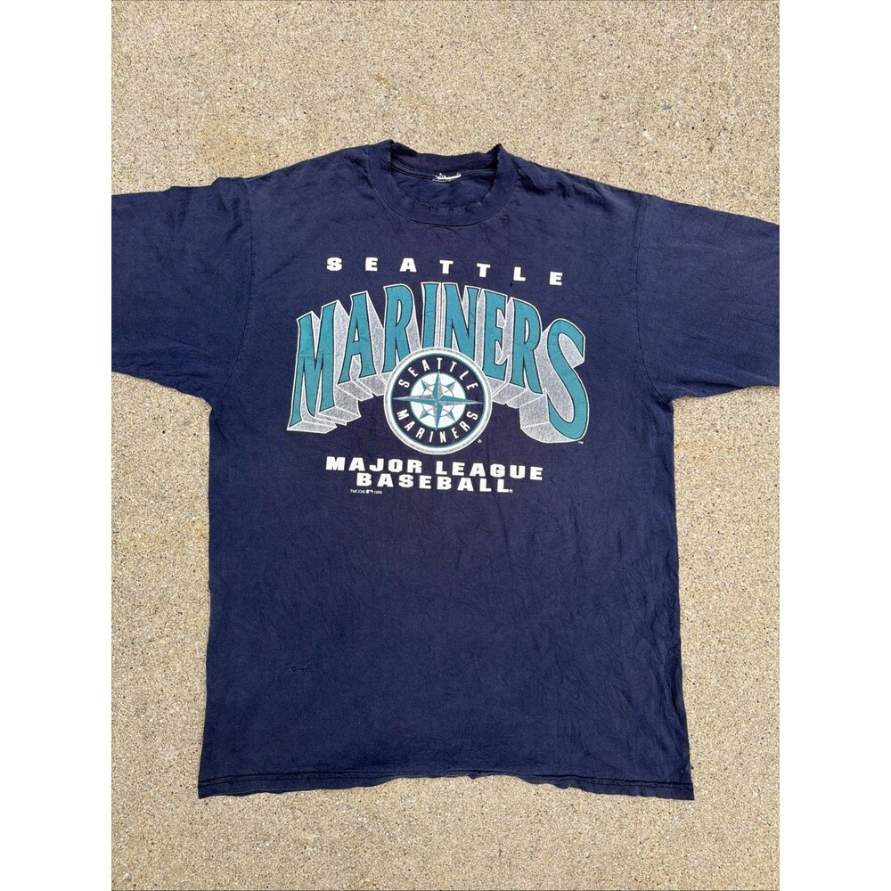 Vintage 1995 Seattle Mariners MLB Big Logo TMCO XL Blue Shirt